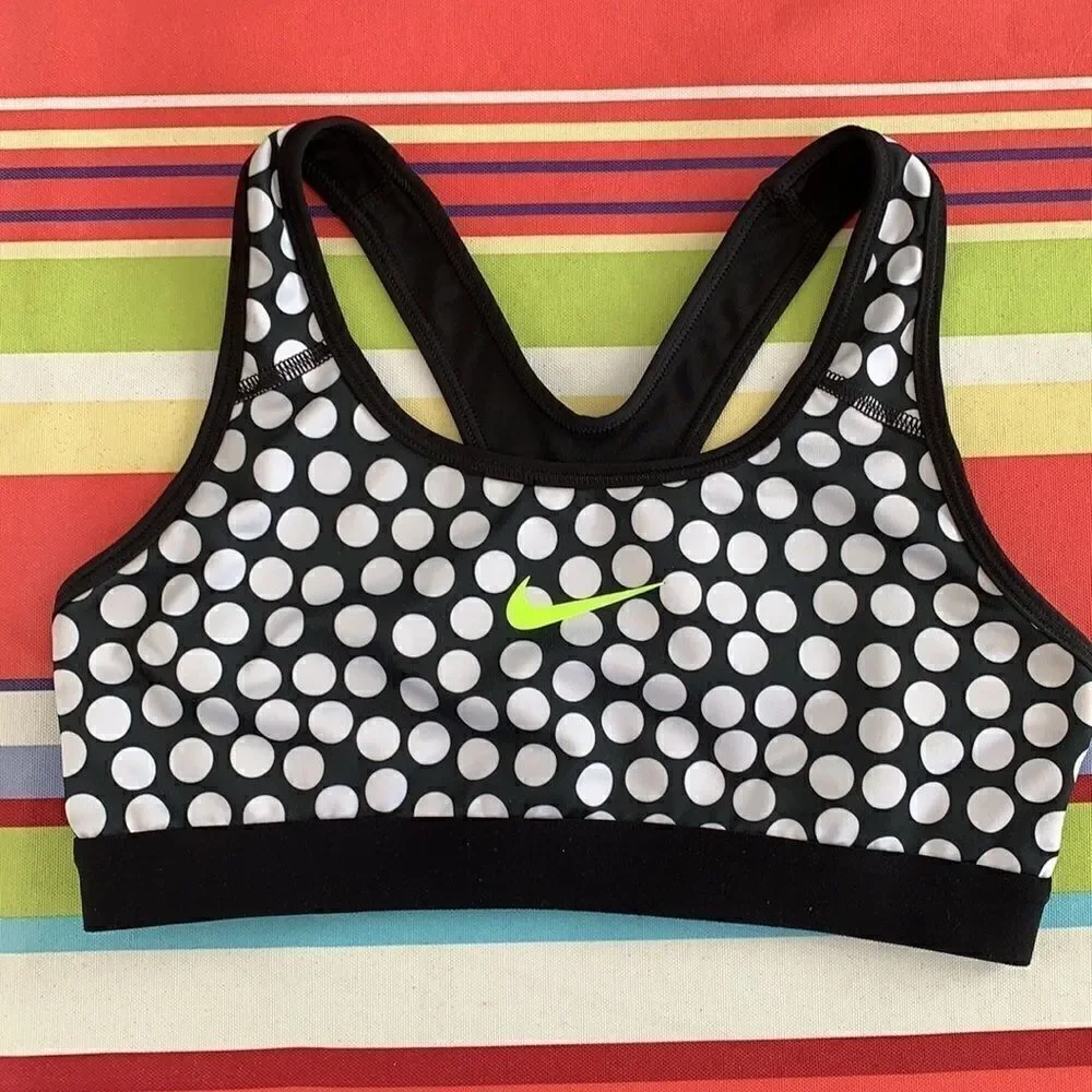 EUC WOMENS SMALL NIKE POLKA DOT SPORTS BRA